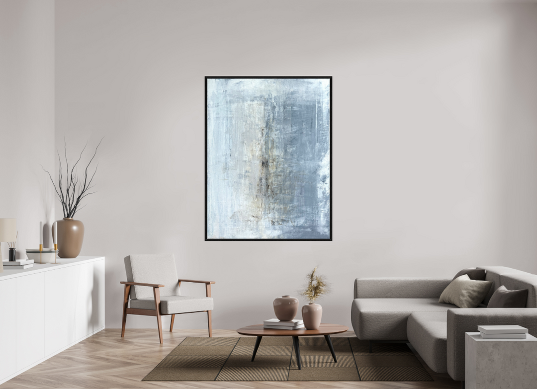 Print RK43D"Abstract Blue/White Elegance"