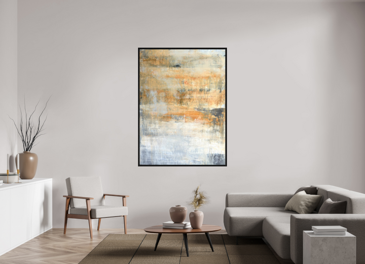 Print"Abstract Series - orange/grey"