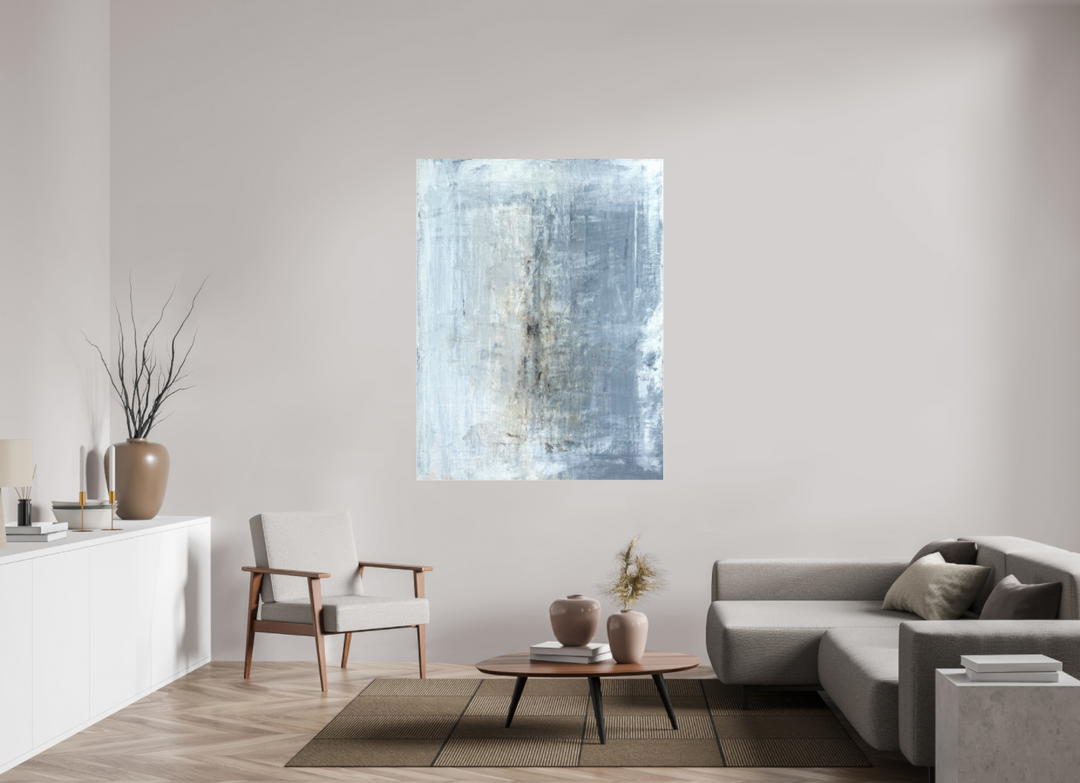 Print RK43D"Abstract Blue/White Elegance"