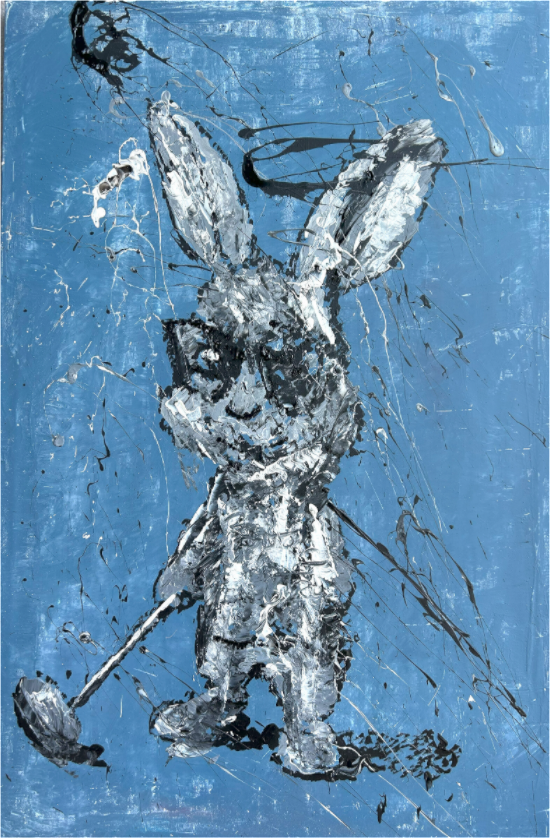 Print "abstract golf bunny" RK21P