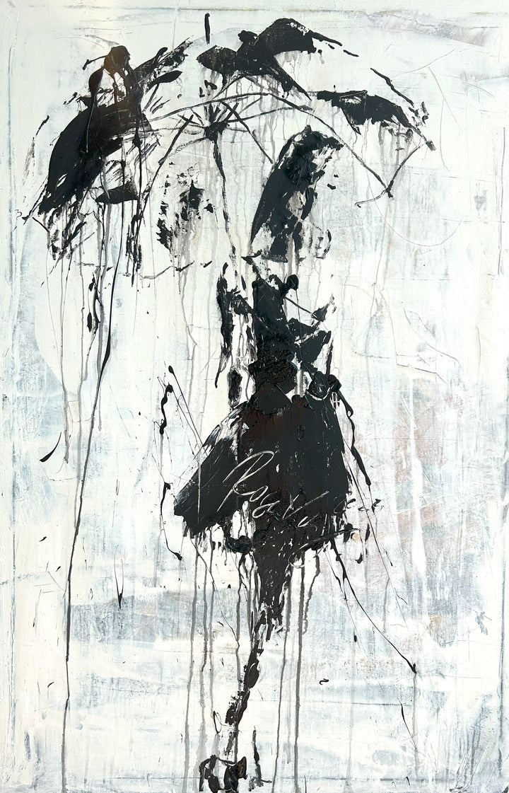 Original "abstract girl in the rain " RK77