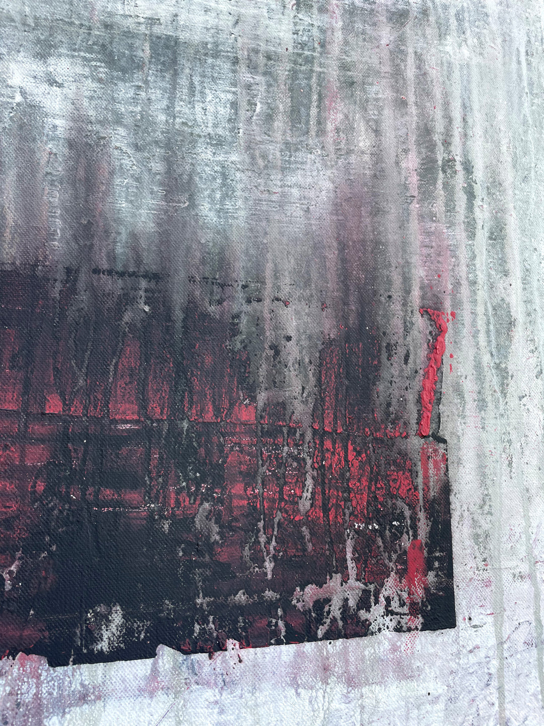 Original "Abstract Green/Red/Black " H22T