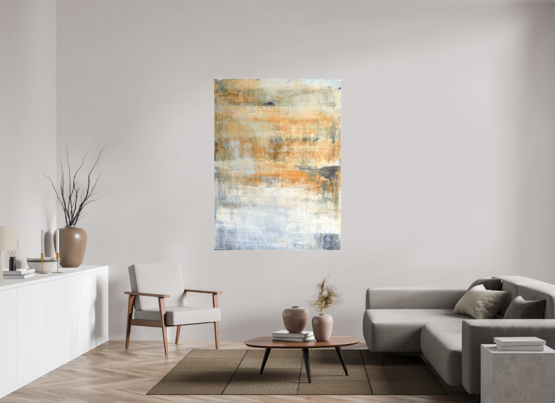 Print"Abstract Series - orange/grey"