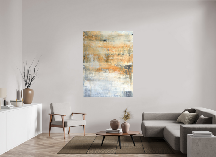 Print "Abstract Series - orange/grey"