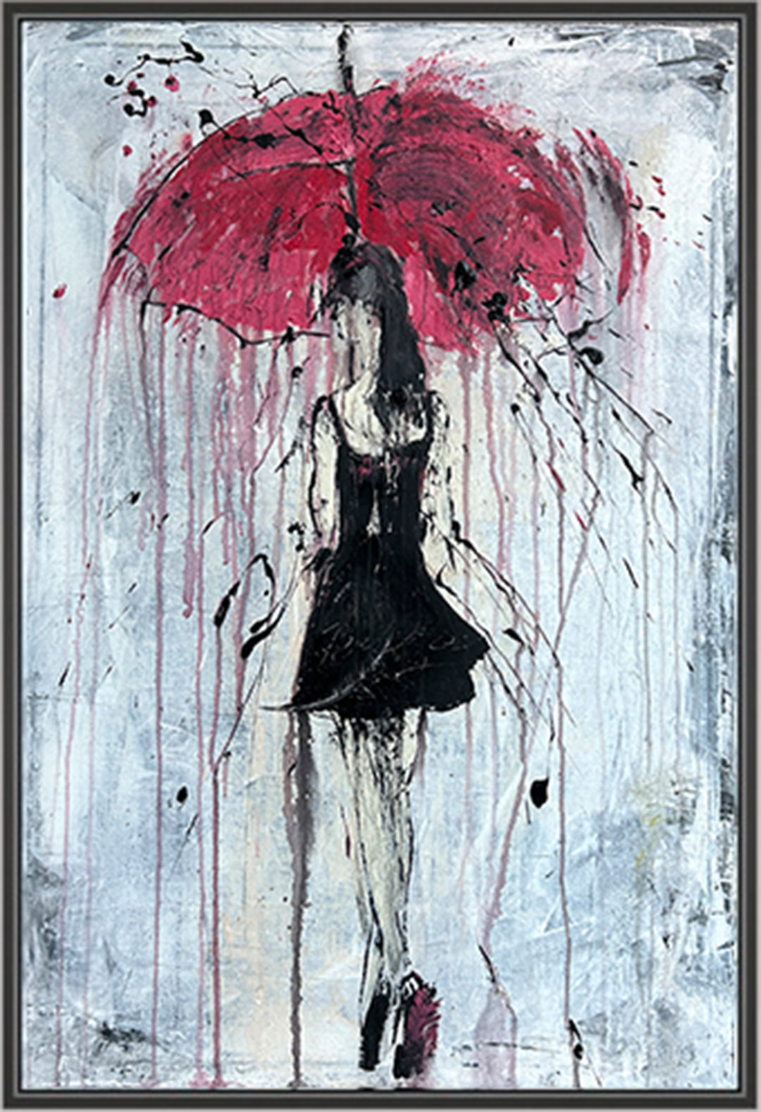 CPRK76 Canvas Print "abstract girl in the rain"