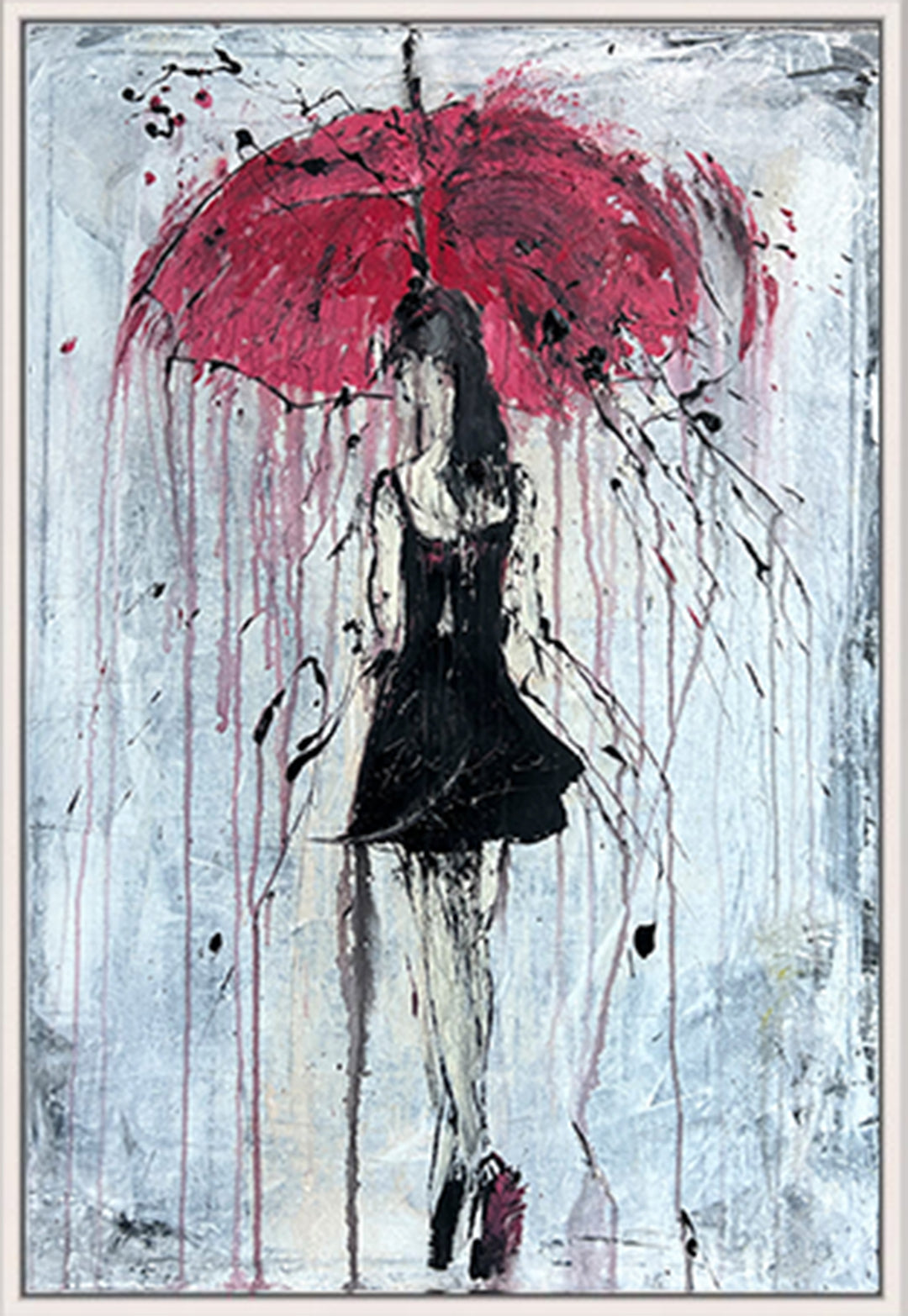 CPRK76 Canvas Print "abstract girl in the rain "