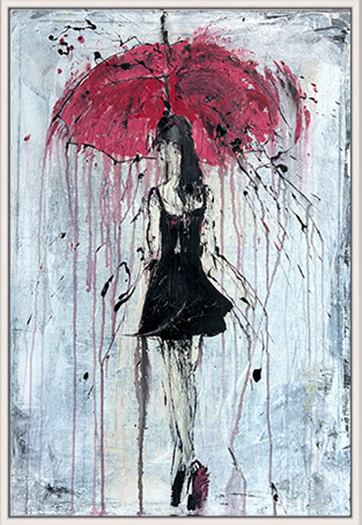 CPRK76 Canvas Print "abstract girl in the rain"